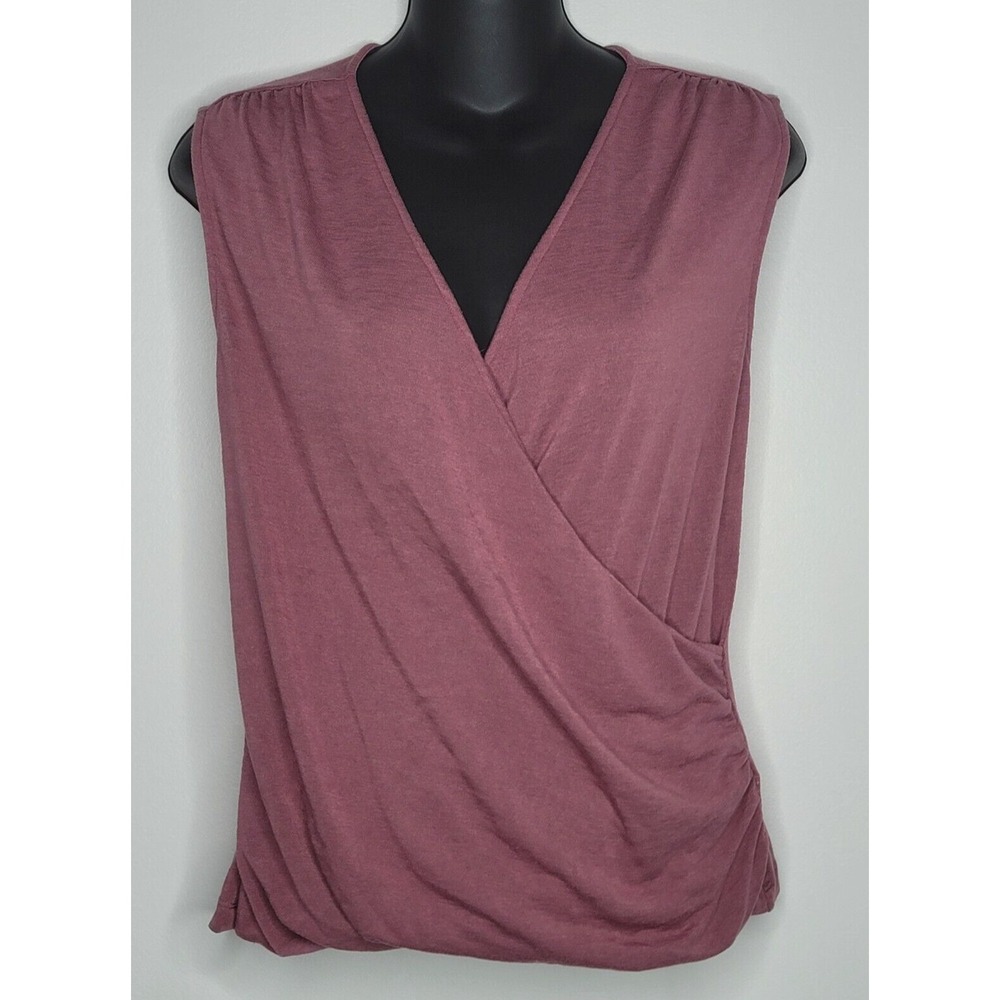 Athleta Womens Sz XS Breezy Wrap Tank Top Tawny Rose Pink Modal Blend Sleeveless